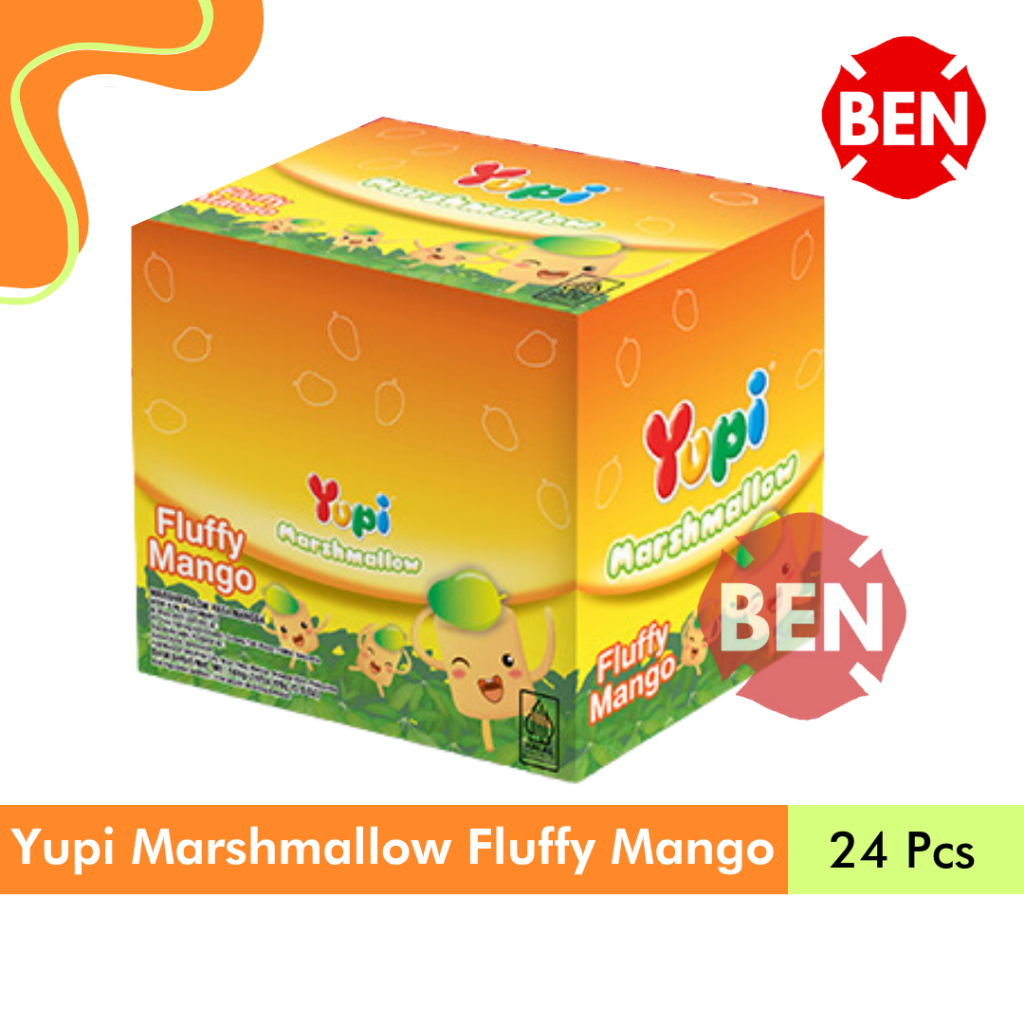 

Yupi MARSHMALLOW FLUFFY MANGO 1 Box 24 Pcs Permen Marsh Mallow Mangga