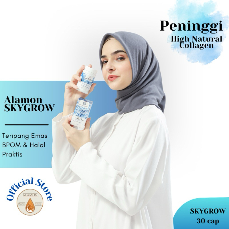 Suplemen Tulang Peninggi Badan / Alamkn SKYGROW / BPOM dan Halal / 30 Kapsul / Teripang Emas dan Bee