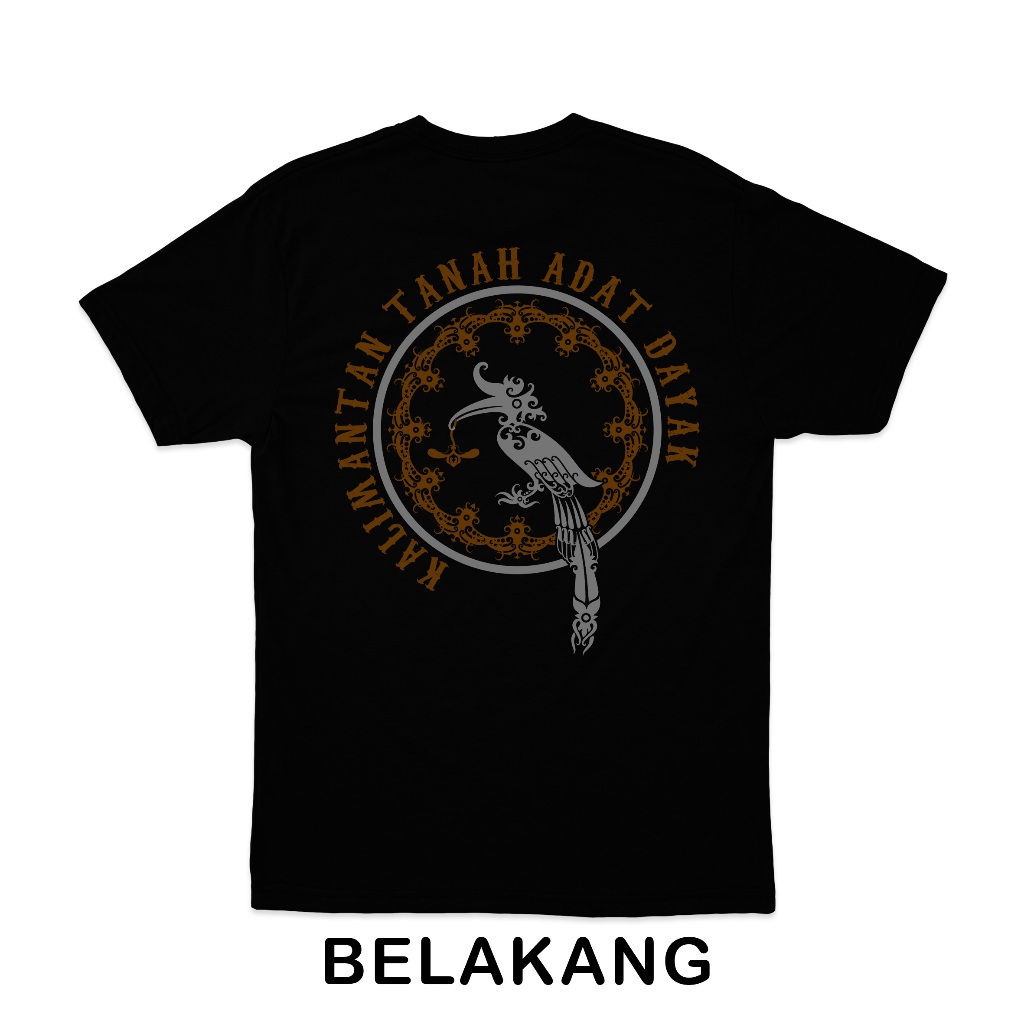 Baju Kaos Dayak Kalimantan Tanah Adat Dayak | Hitam | Mayar