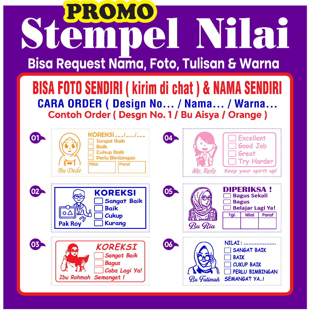 

STEMPEL NILAI GURU MURAH / CETAK STEMPEL CHECKED PENILAIAN GURU TK SD PAUD ANAK / STEMPEL REWARD CHECKED