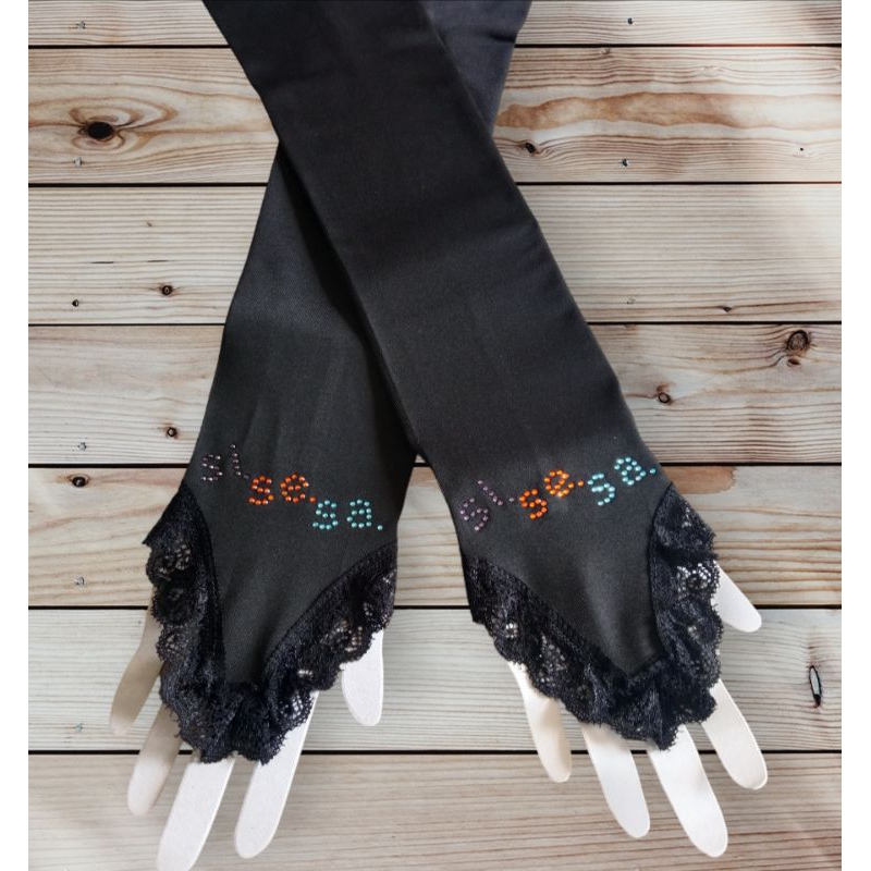 Handsock Branded Renda Hitam sisesa