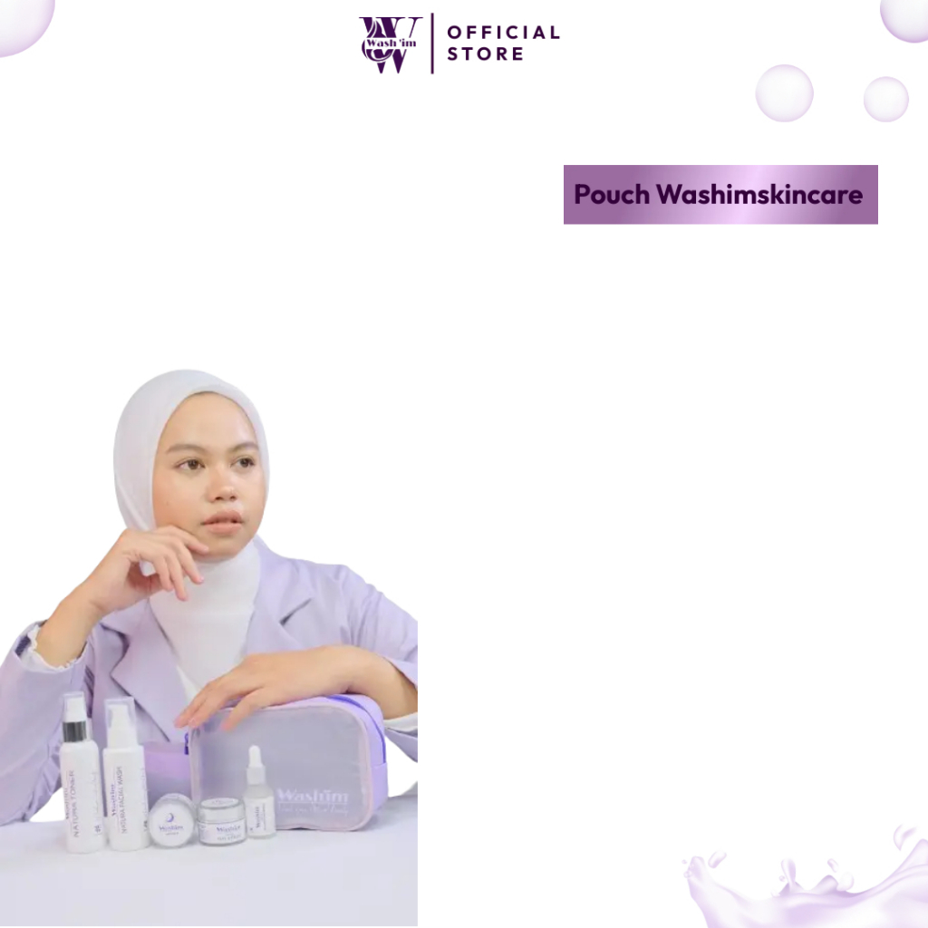 TAS POUCH KOSMETIK WARNA UNGU LILAC WASHIMSKINCARE