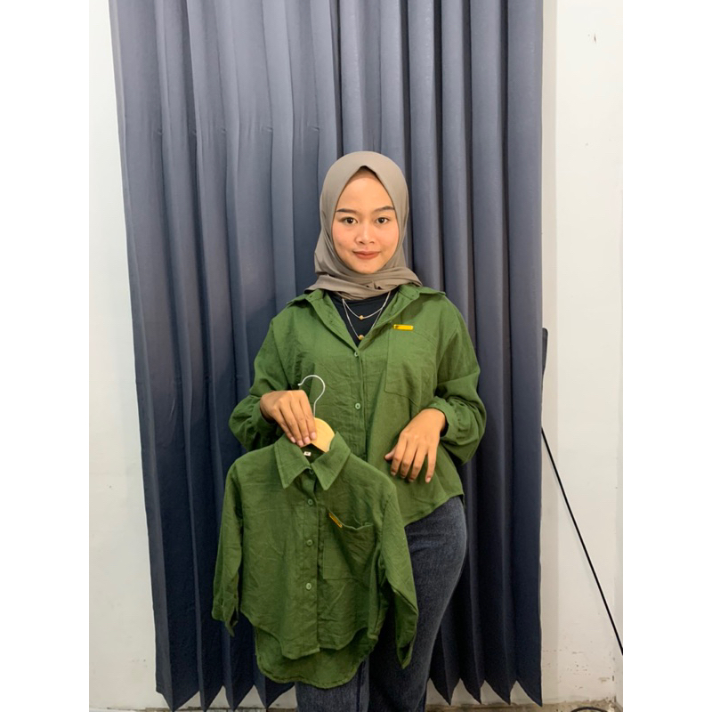 Atasan Kemeja Baju Couple Ibu&Anak Cringkle_katun