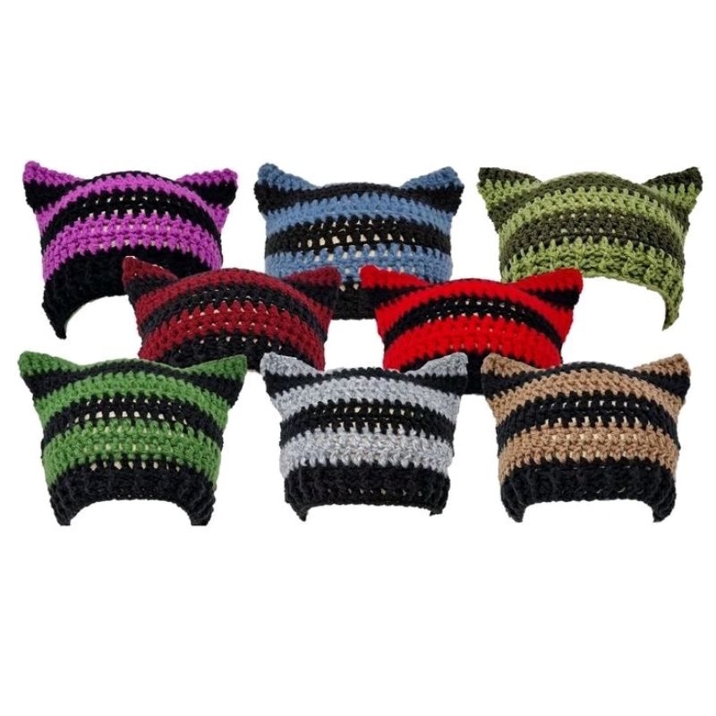 HANDMADE KITTY BEANIE CAT EAR LOVERBOY HAT/HENDERY WAY V NCT/JISUNG NCT DREAM/NCTZEN/NCT127/TOPI AES