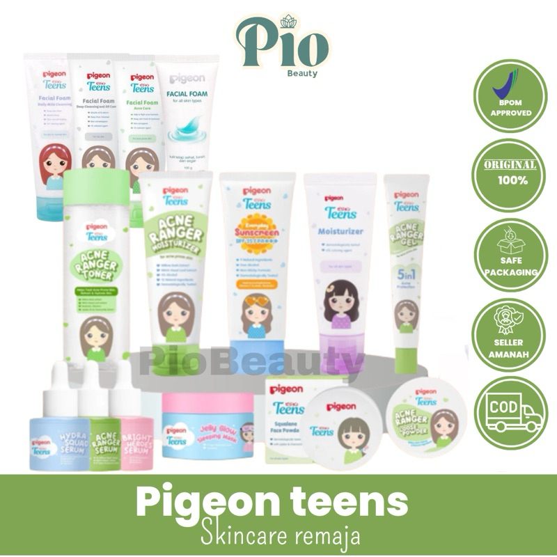 PIGEON TEENS SKINCARE Facial Foam 100g | 40g | Moisturizer|serum | sleep mask | sunscreen spf 30 BPO