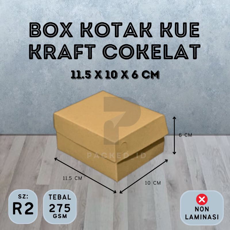 

Box Kotak Kue (R2) Renda Kraft Cokelat ukuran 11,5x10x6 cm Ketebalan 275gsm Tidak Muat Aqua Gelas | Dus Kotak Kue Snack Box