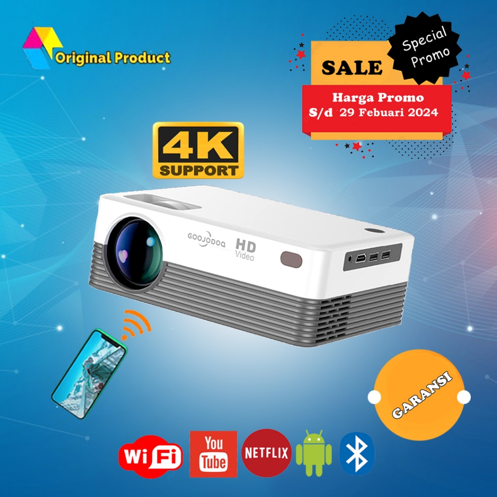 Projector Android Proyektor Android 4k Wifi Bluetooth Proyektor mini Android
