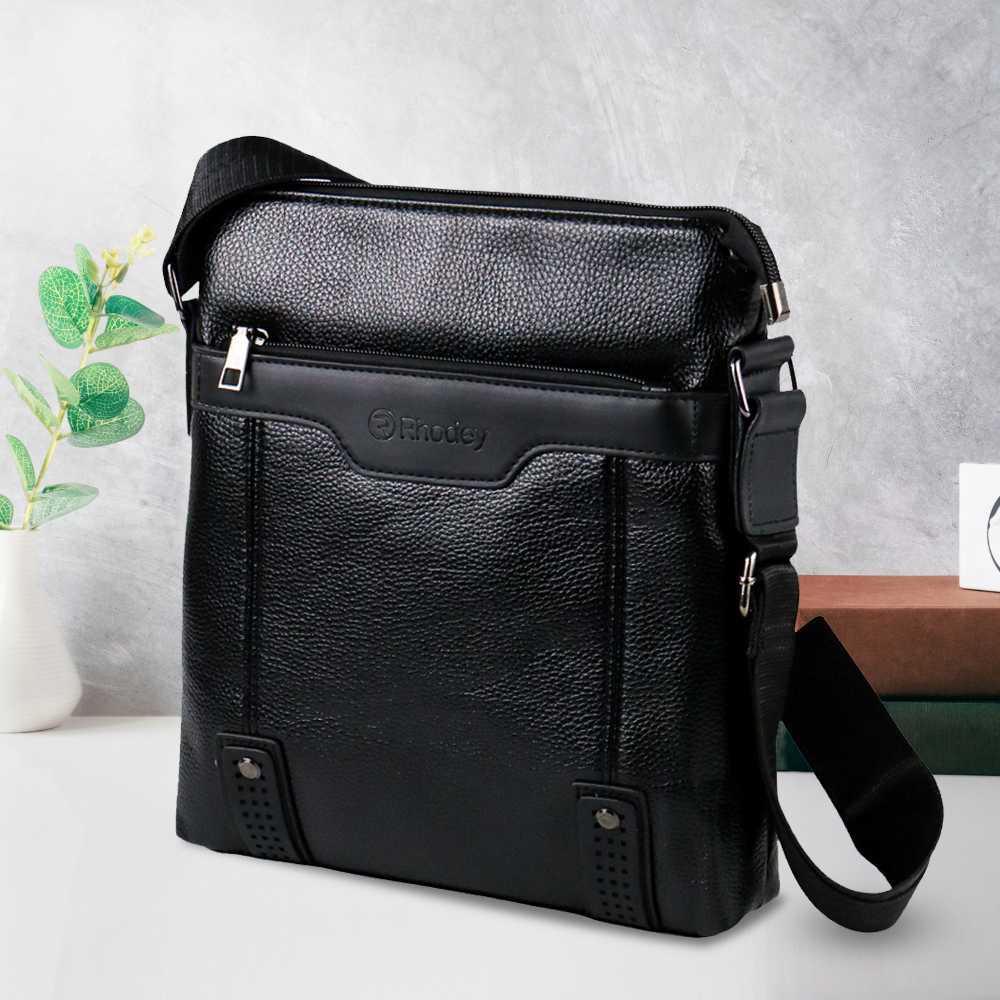 Rhodey {Tas Selempang Pria Fashion Kulit Messenger Bag PU Leather - 18067 - Tas Selempang Pria Kulit