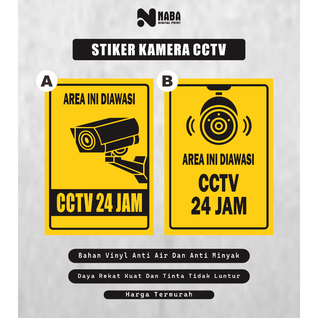

Sticker CCTV / Stiker CCTV / Sticker CCTV 24 Jam / Label Stiker CCTV / Stiker Keamanan