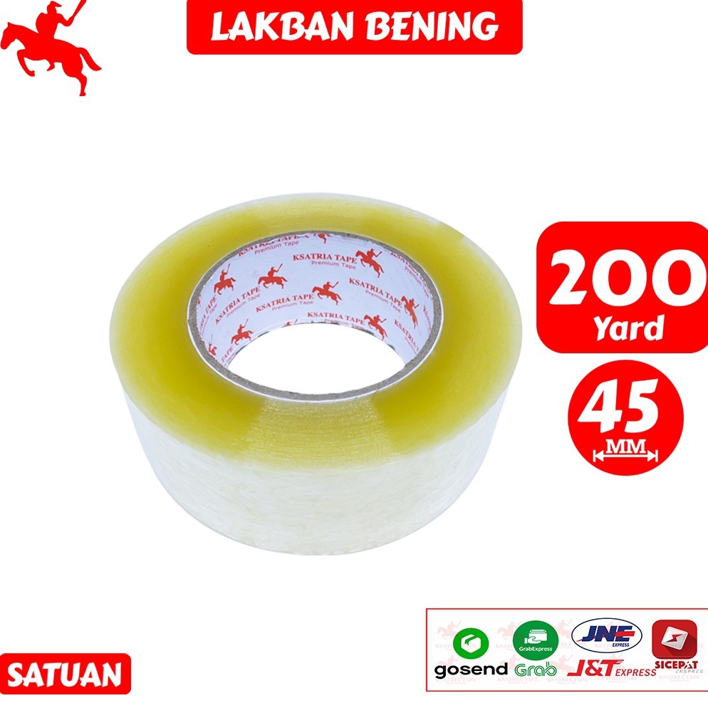 

Miliki Lakban OPP Tape Lakban Bening KSATRIA Tape 2 Yard BQG