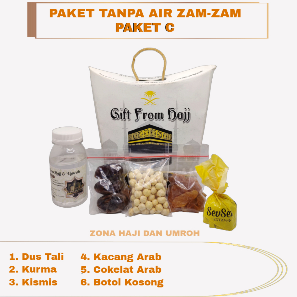 

Paket oleh-oleh haji dan umroh TANPA AIR ZAM-ZAM