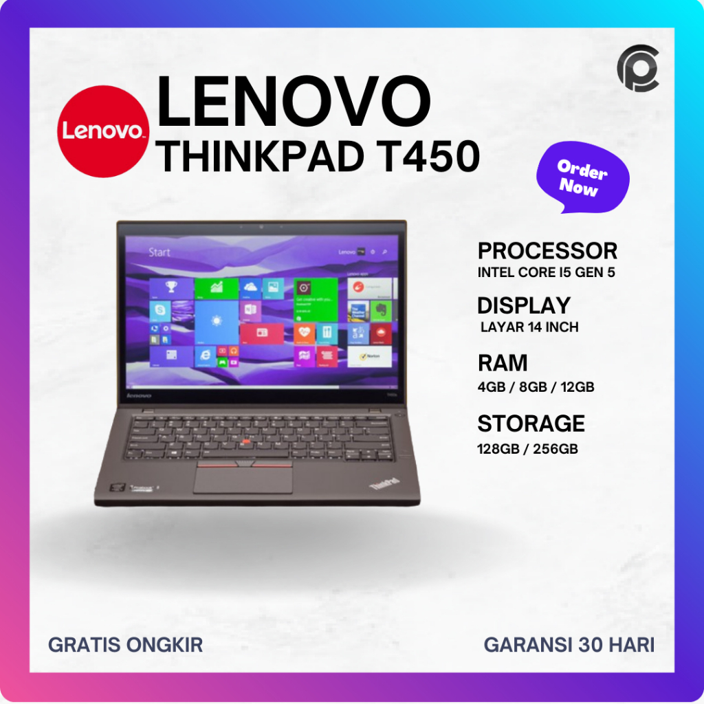 Laptop Lenovo Thinkpad T450 8/128GB INTEL CORE i7 GEN 5 SECOND