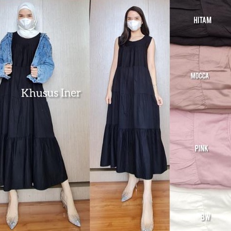 C6369 INER MIDI SIANTAR  INNER RAYON TWILL MIDI DRESS SIANTAR  WARNA