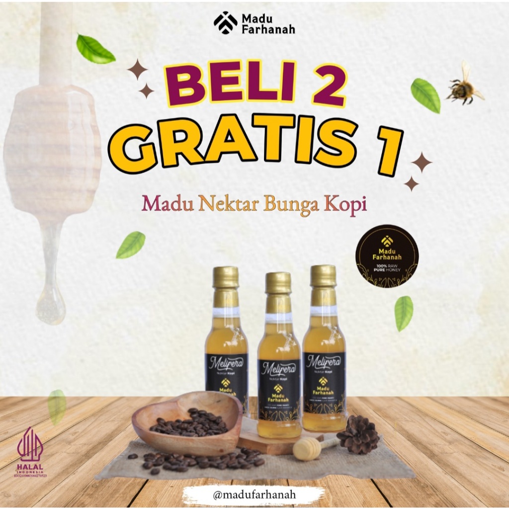 

Madu Farhanah Nektar Kopi Asli Murni Raw honey 330g