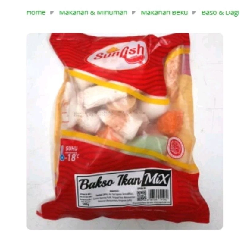 

Sunfish Bakso Ikan Mix 500 Gram Murah
