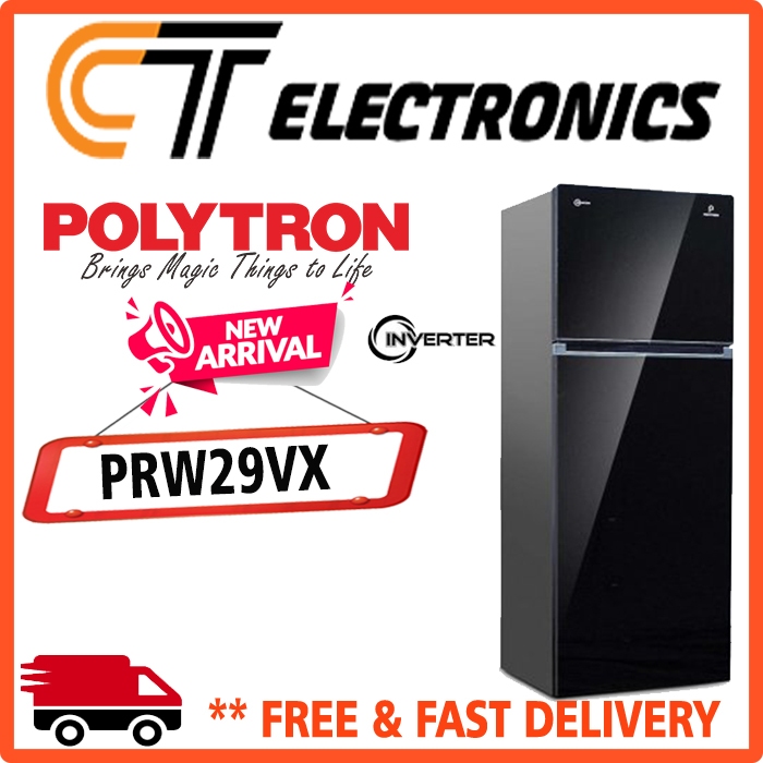 POLYTRON PRW29VX Kulkas 2 Pintu 260 Liter Belleza Inverter PRW29