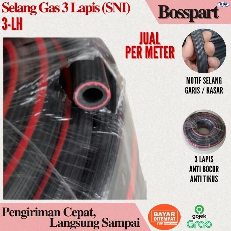 Selang Gas LPG 3 Lapis 900 PSi Kuat Tahan Lama Harga 1 Meter