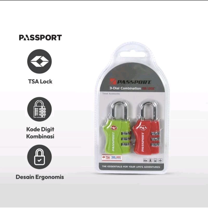 Passport Set Gembok Koper Tsa Kombinasi Angka / Gembok Koper Passport