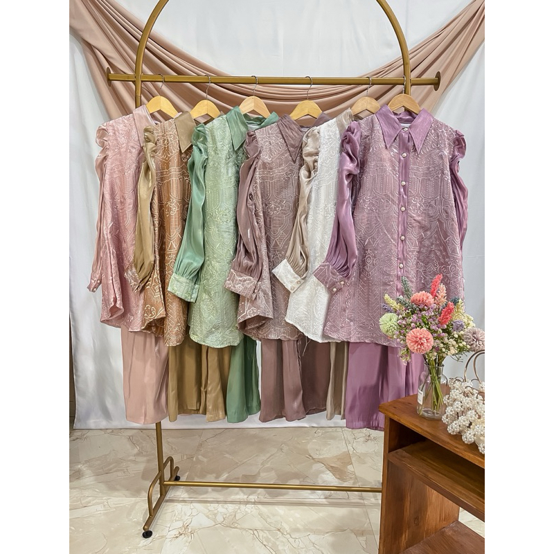 One set atasan dan celana shimmer premium mix brokat