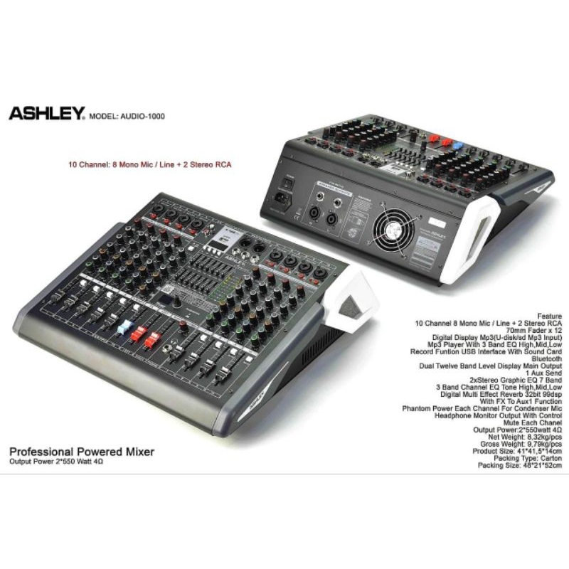 Ashley power mixer 8ch AUDIO1000