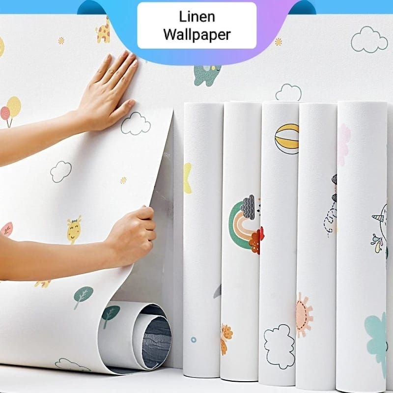 Promo #wallpaper dinding foam xpe type linen karakter anak