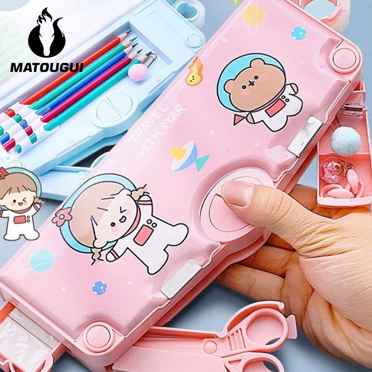 

D2289 MATOUGUI Kotak PensilTempat Pensil Bahan Plastik Multifungsi UntukMultifungsi Kotak Penyimpanan Alat Tulis Kartun Lucu Tempat PensilTempat Pensil Astronot Untuk Motif Unicorn