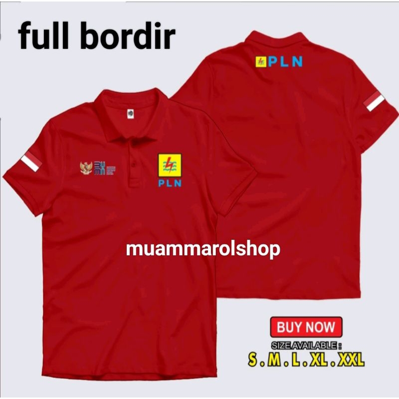 kaos polo katun BUMN PLN full bordir kaos katun pln
