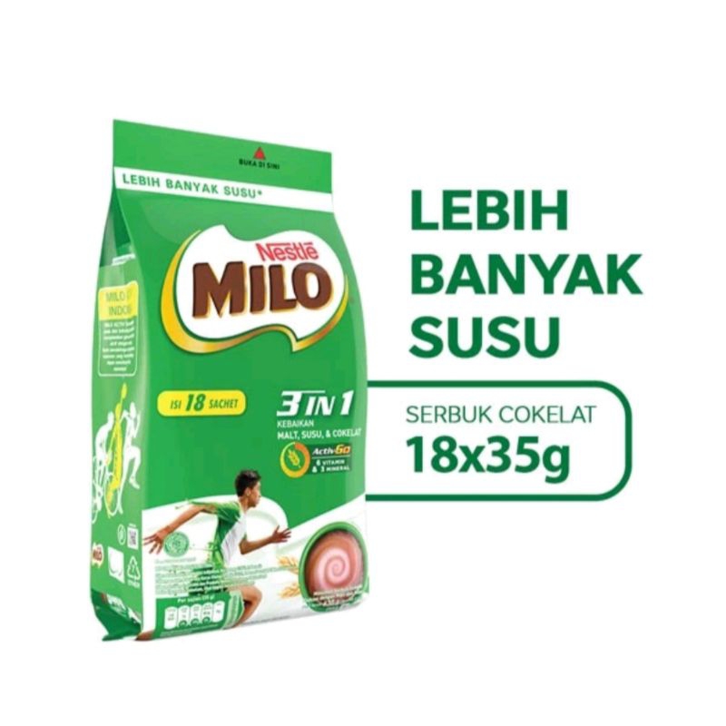 

MILO 3in1 POLIBAG 18'S X35 GR