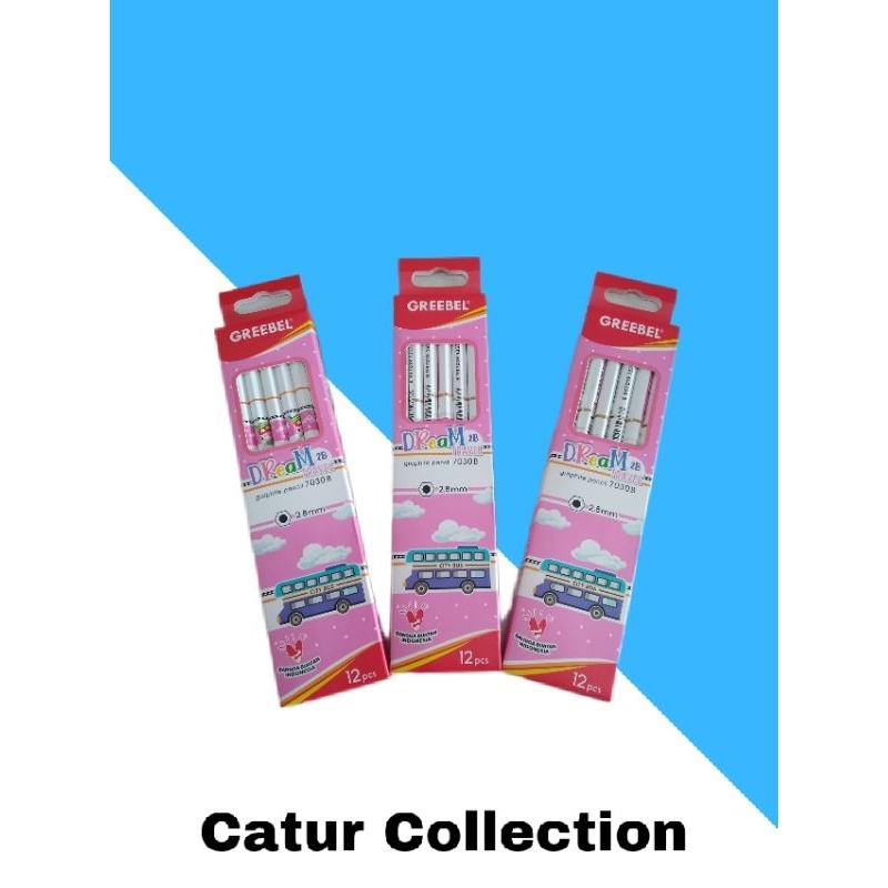 

GREEBEL Pensil Kayu Lulus Uji Komputer/Pensil 2B 7030 Dream Travel (Isi 12 Pcs)