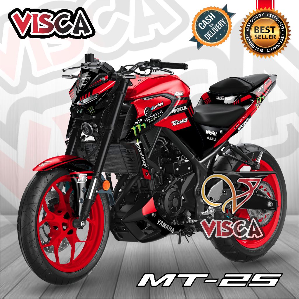 Stiker Decal Yamaha MT 25 NEW Dekal Mt 25 Striping Mt 25 Variasi Decal Mt 25 NEW Full Body TECH3