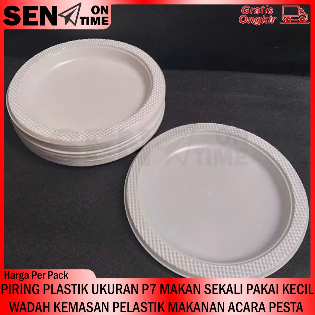 WADAH PIRING MAKANAN PLASTIK P7 MAKAN UKURAN DISPOSABLE KECIL SEDANG BESAR ISI 50 PCS PELASTIK ACARA