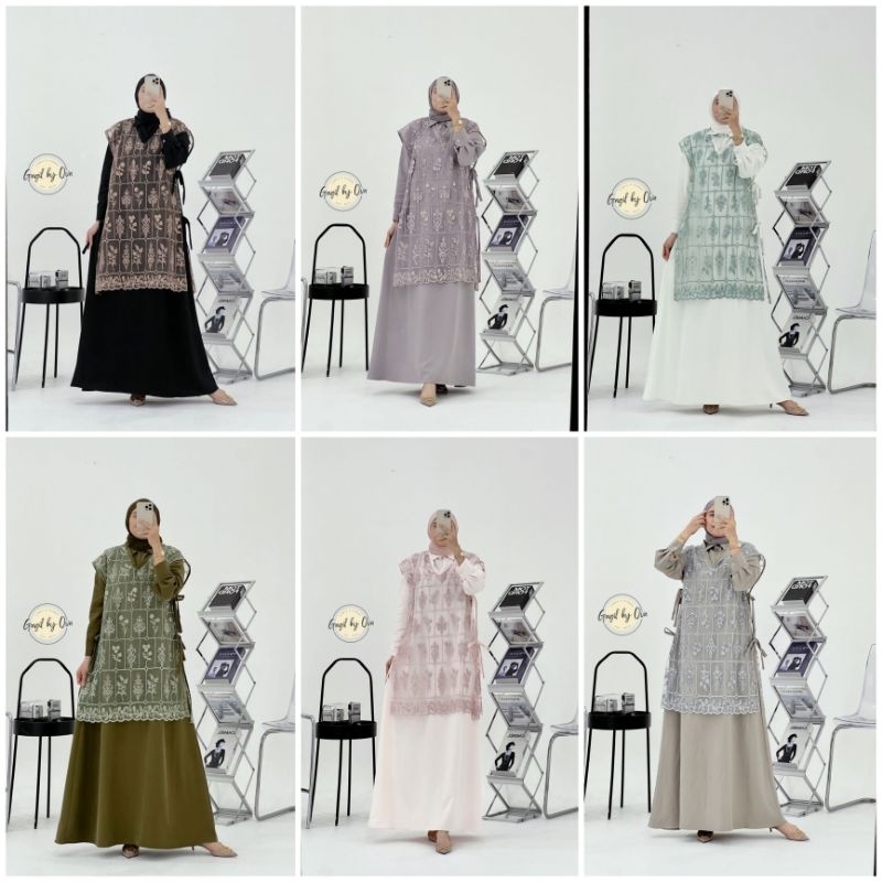 Ready LAESHA Dress 2in1 Gagil by Ova Gamis Muslim Original