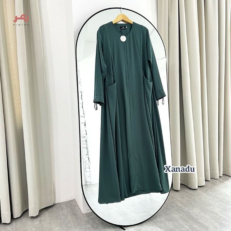 Abaya set warna Xanadu jilbab nonpet khimar gamis