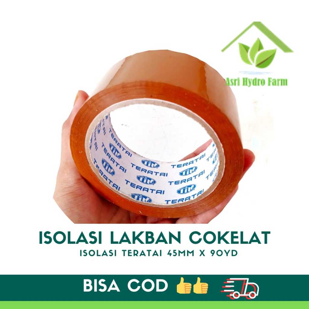 

Lakban Isolasi COKLAT Teratai 45mm x 90yd - 1 pcs
