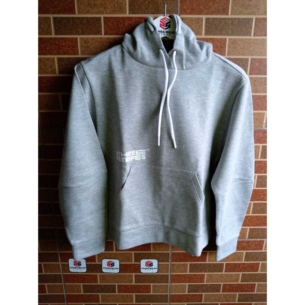 Hoodie Adidas Grey 3 Stripes Womens Original