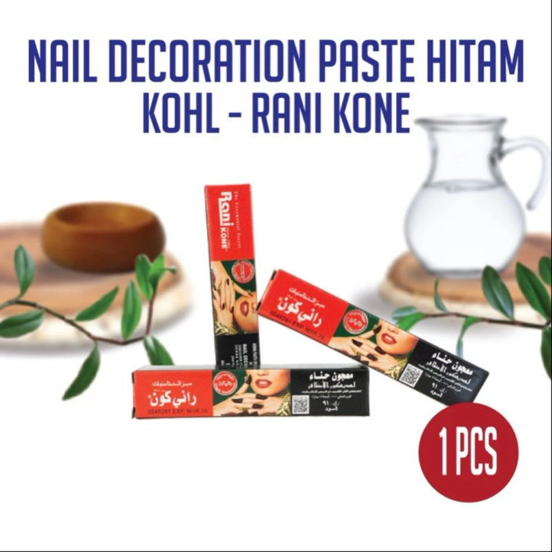 Henna Kutek Kuku Rani Kone {RK 91} Warna Hitam Pacar Kuku Nail Herbal Multifungsi Aman Dipakai Halal