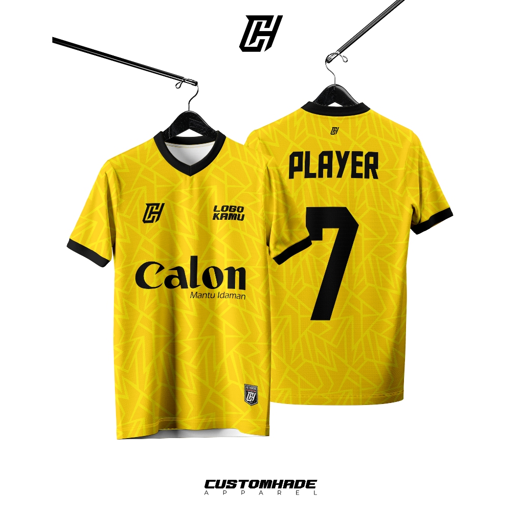 CH Jersey Futsal Printing Custom Nama Baju Kuning
