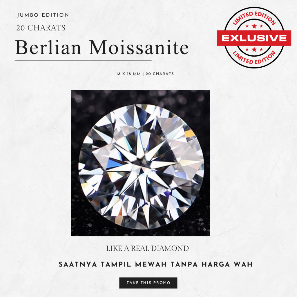 Batu Permata Berlian Moissanite 5 carat 10 carat 11 carat 15 carat 20 carat Sertifikat GRA
