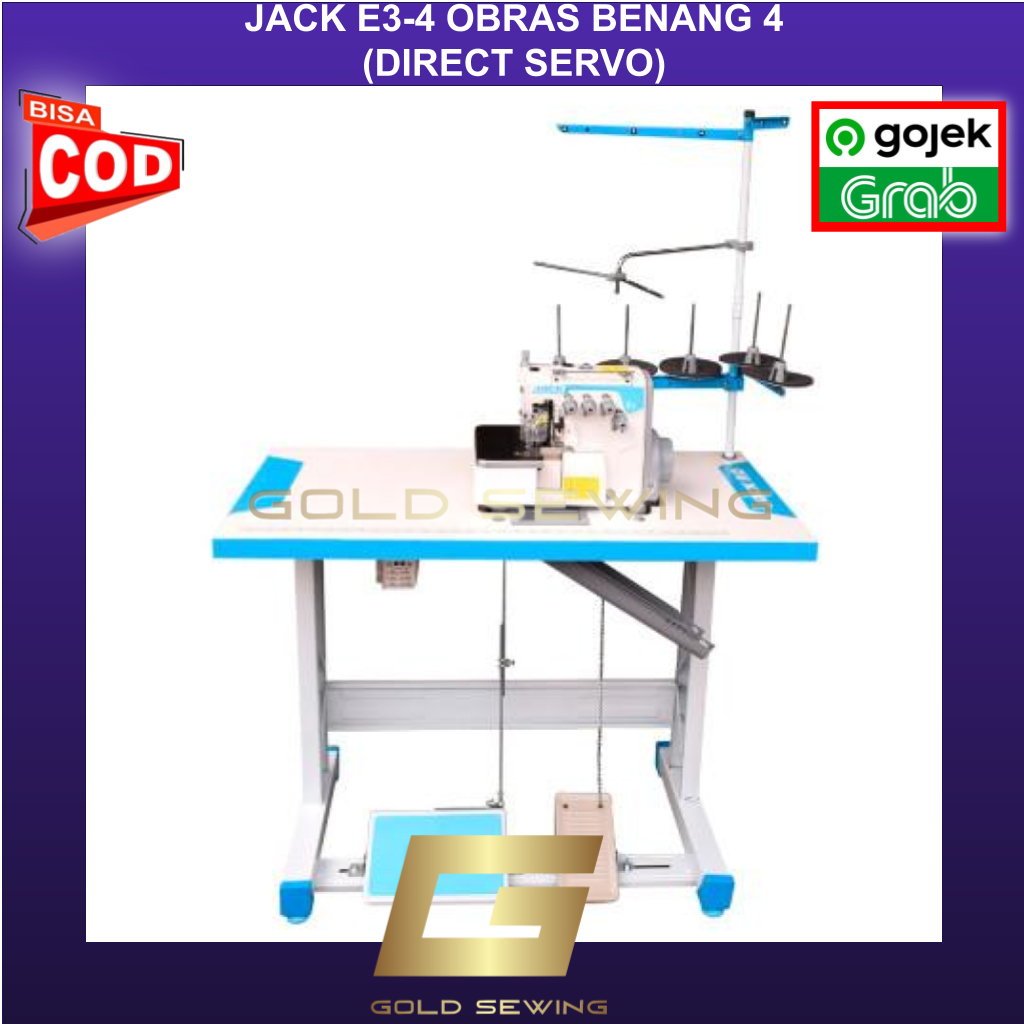 JACK E 3 - 4 MESIN OBRAS SERVO BENANG 4 HIGH SPEED E3 - 4 E3-4 DIRECT DRIVE - GOLD