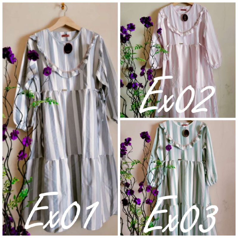 Midi dress crinkle motif