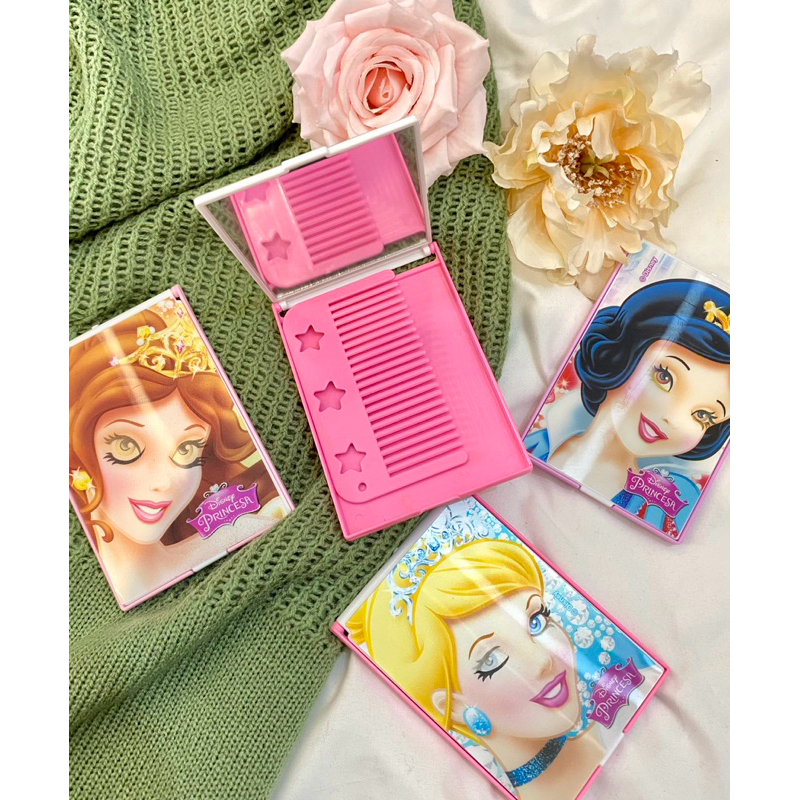 1537 /  Cermin lipat persegi Disney / Kaca rias make up / Cermin lipat anak karakter