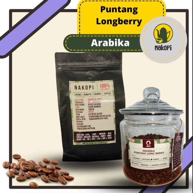 

Biji Kopi Arabika Puntang Longberry - Nakopi