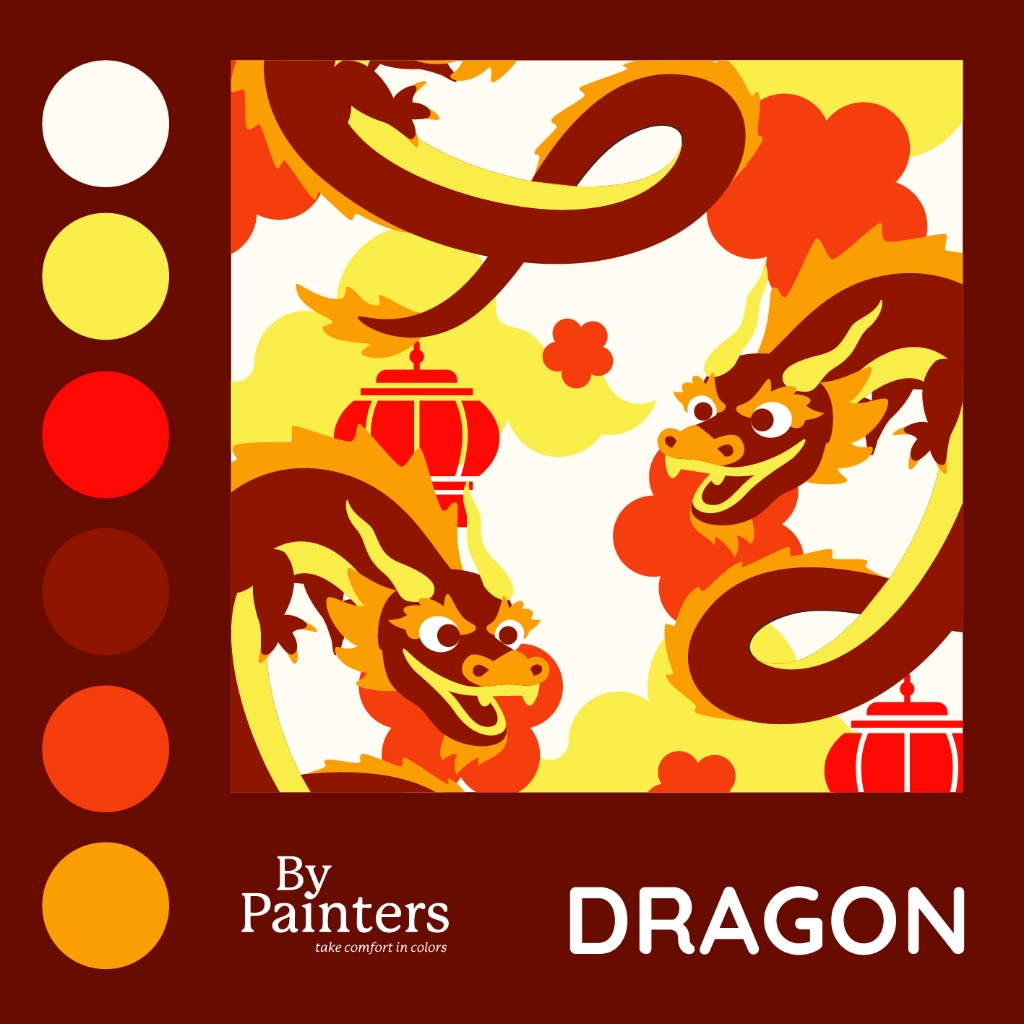 

Paint By Numbers [Dragon] | ByPainters | Painting Kit | 20x20cm | 6 Colours