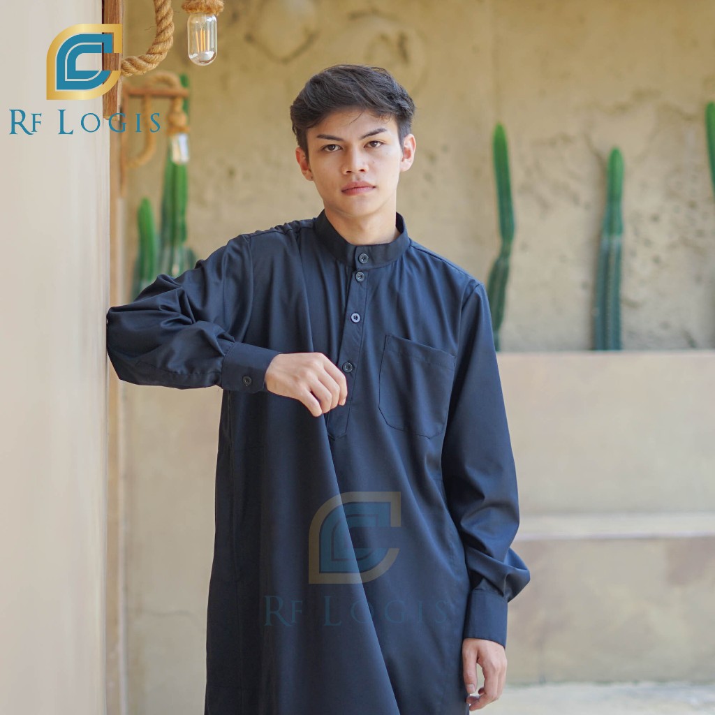 gamis jubah pria remaja lengan panjang katun toyobo murah