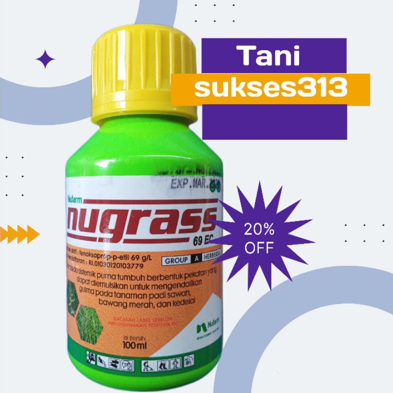 Herbisida nugras 100ml obat gulma padi anti stres Nugrass kecil