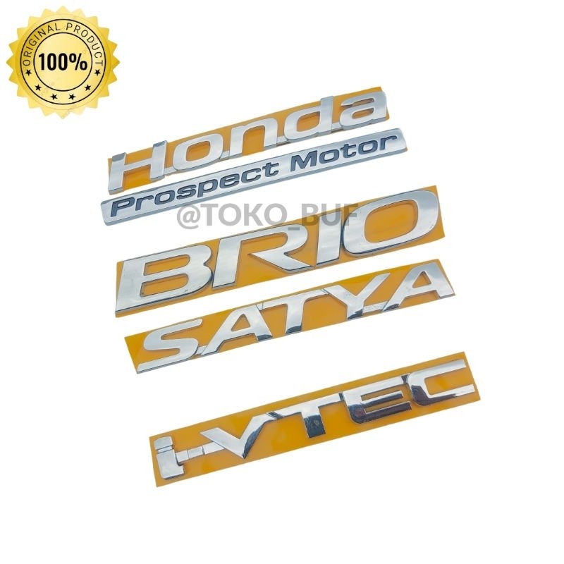 Emblem BRIO Satya 2018-2023 Original Honda / Emblem Tulisan Honda BRIO SATYA Belakang Komplit