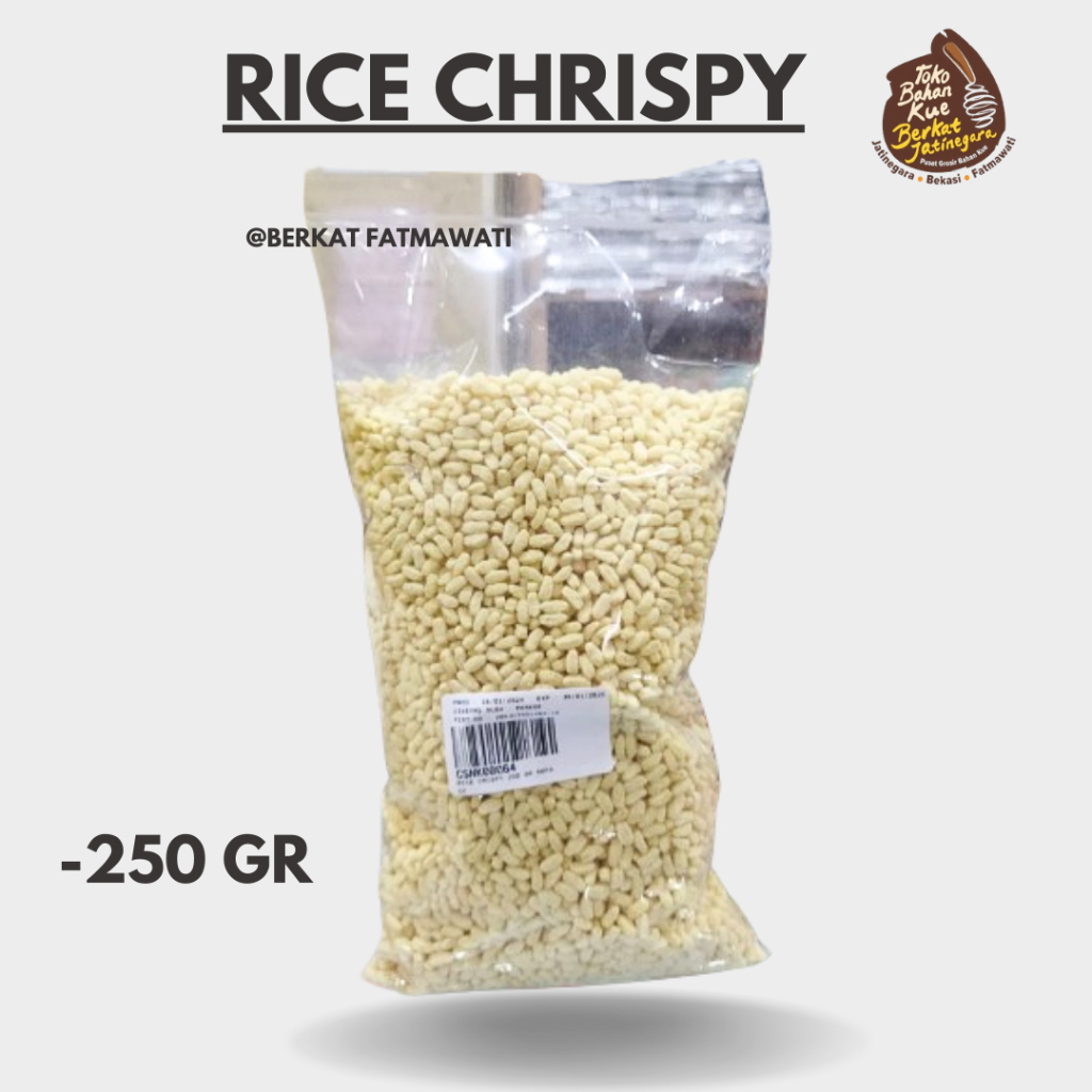 

RICE CRYSPI REPACK / RICE PUFF / RICE CRYSPI WHITE / KEMASAN 250 GR