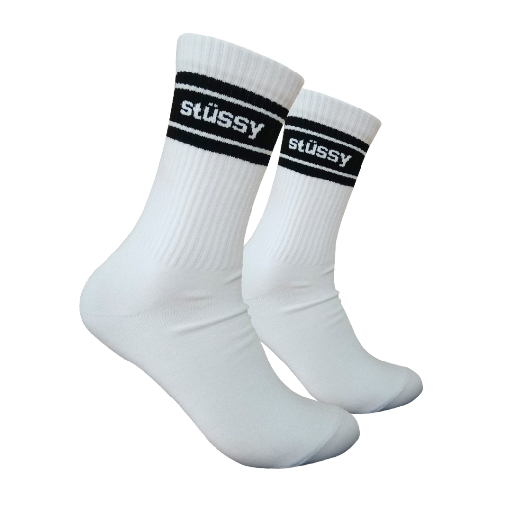 Kaos Kaki Motif Stussy Putih (M61 )