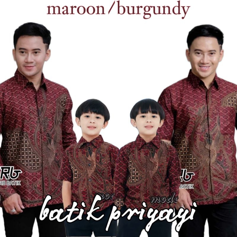 Batik Priyai Couple Baju Kemeja Hem Batik Couple Ayah dan Anak Laki laki Cowok Premium Terbaru Terla