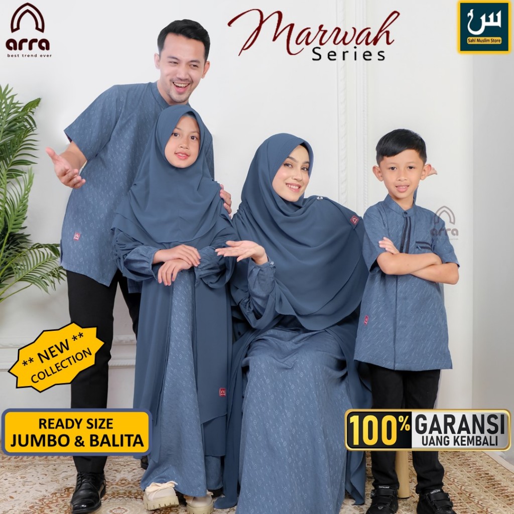 Marwah Pakaian Baju Sarimbit Gamis Syari Kemeja Koko Kemko Kerudung Seragam Pengajian Lebaran Muslim